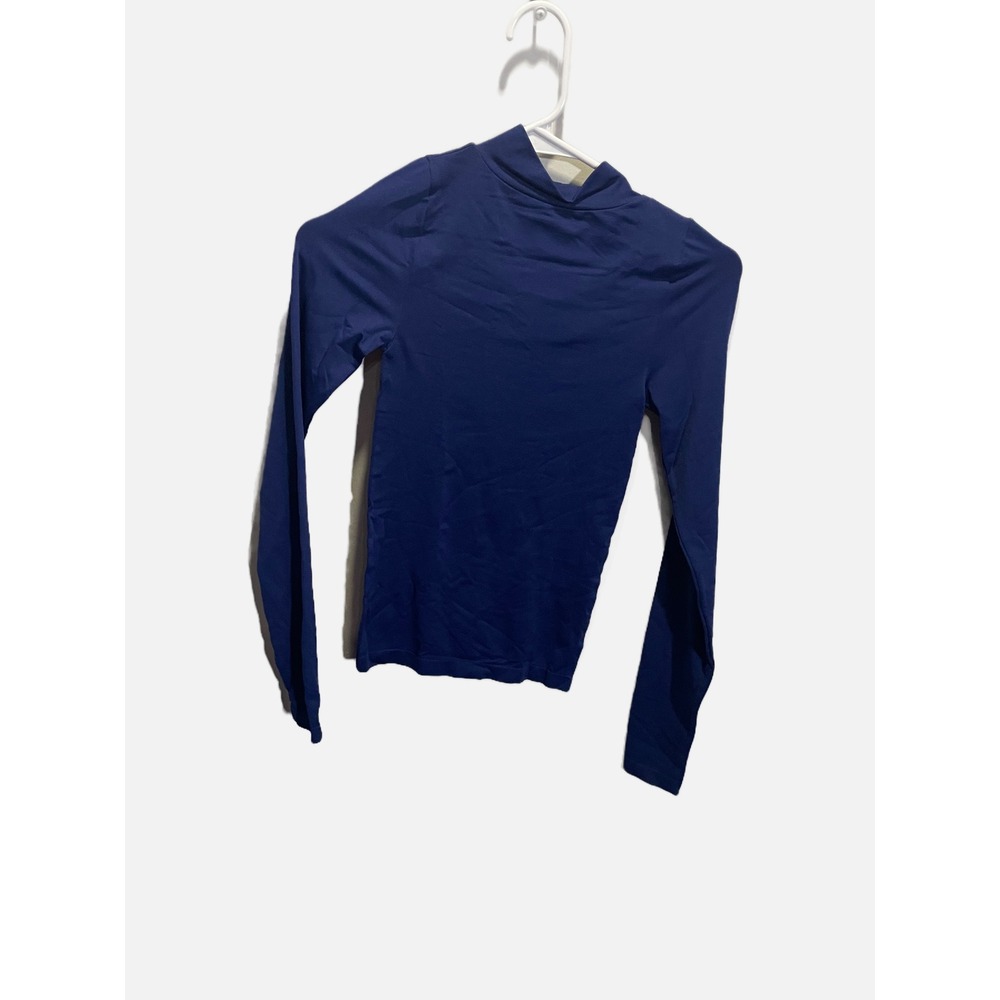 Wild Fable Mock Neck Top Women‎ XS Blue Long Sleeve Stretch Minimalist Layering